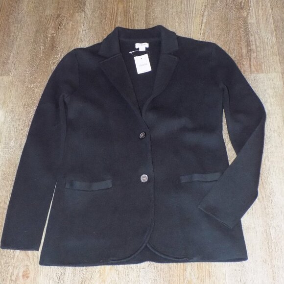 New w/$118 Tag J. Crew 100% Cotton Black Knit Blazer Size XS - Picture 7 of 9